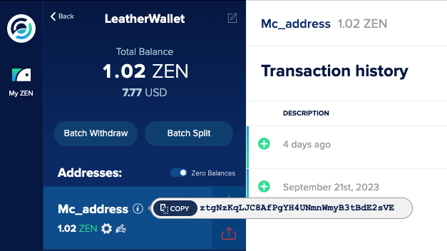 Wallet Connected